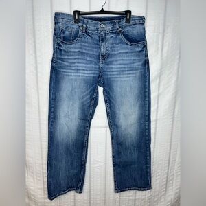 BKE Seth Bootcut Jeans Mens 38x29 Blue Denim Medium Wash Spandex 5 Pocket 327